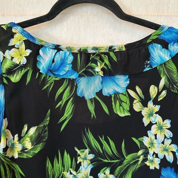 Dress Barn Vintage Black Floral Tiered Ruffle Y2K FairycoreTank 2X - Picture 10 of 11